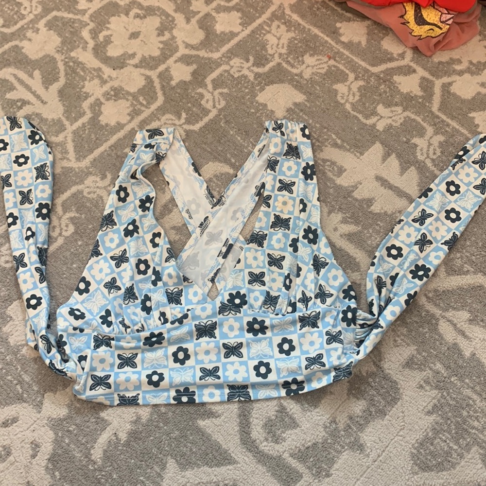 Checkerboard Tie-Back Halter